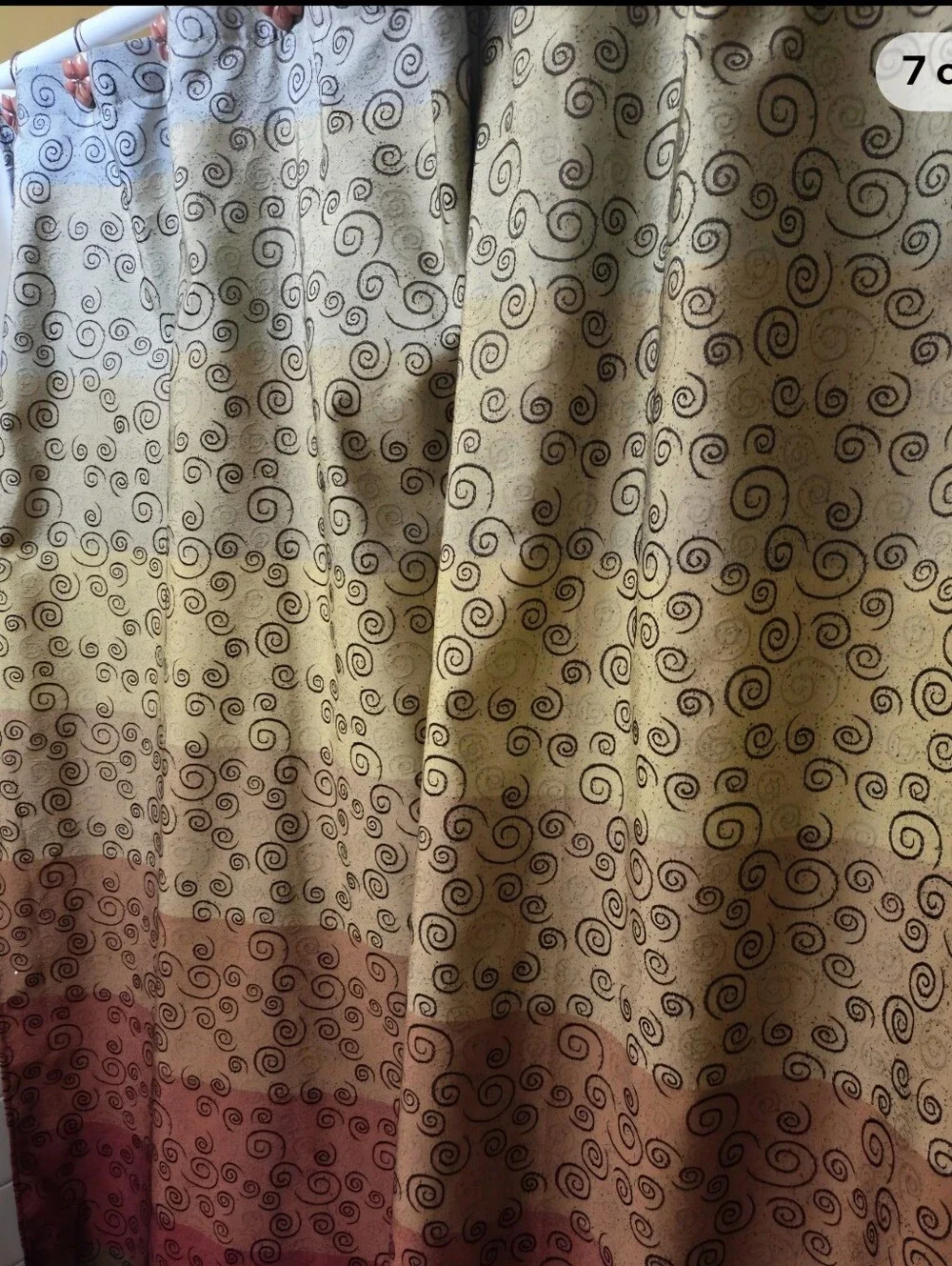 Miramar ombre shower curtain in great condition.  Hooks and liner not included.